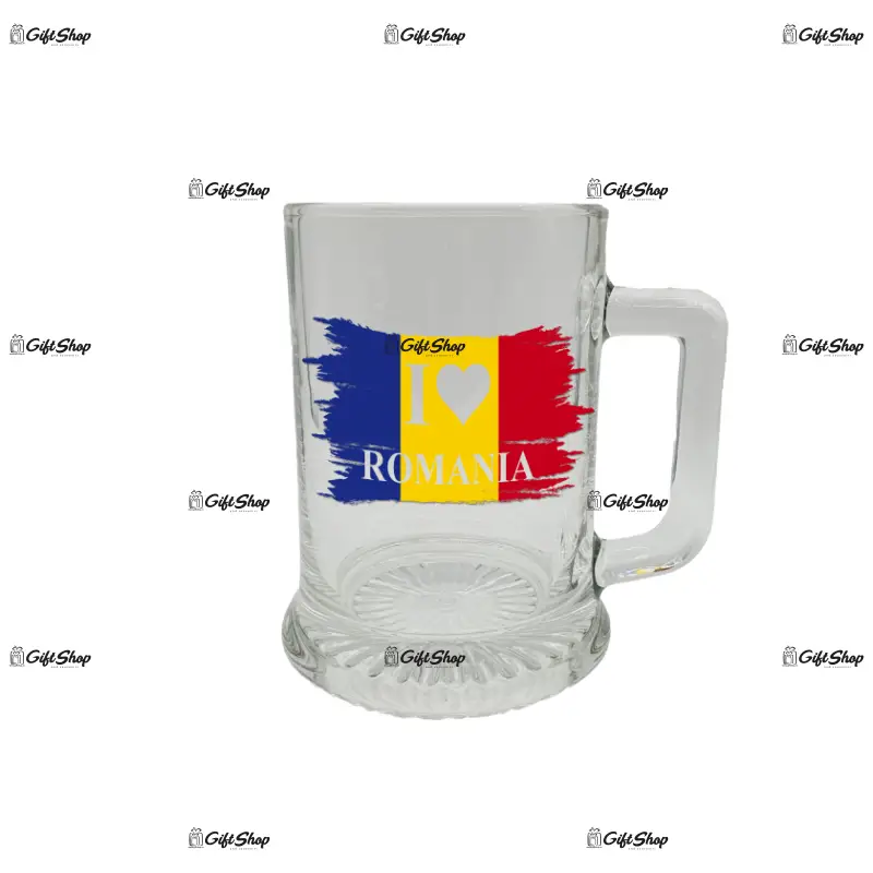 Romania steag, halba cu mesaj